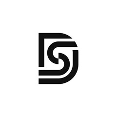 Fototapeta premium DS SD Monogram Logo. DS or SD initials monogram logo with a simple concept
