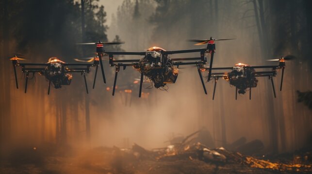 Aerial firefighting drones advanced technology innovative unmanned aircraft precision water drops