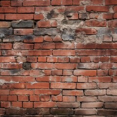 Close-up of a rustic red brick wall, highlighting the texture and mortar lines