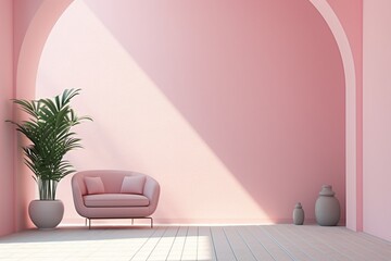 Smooth pastel pink wall with a soft, matte finish