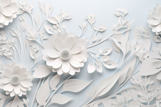 Abstract flowers and leaf background. © Smart AI