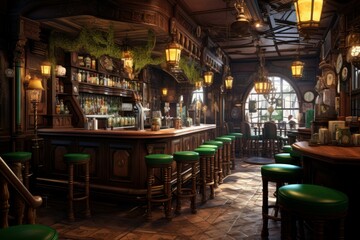 Irish pub wood. Cozy whisky. Generate Ai