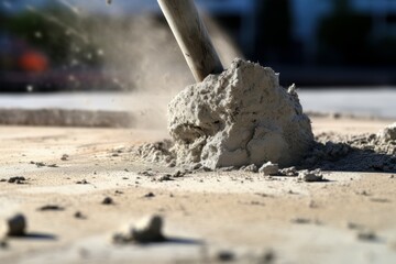 Naklejka premium Jackhammer concrete. Ground tool work. Generate Ai