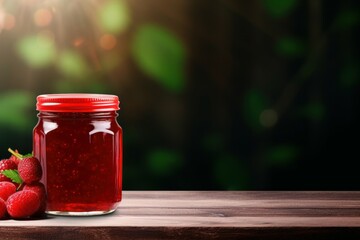Transparent Jam jar. Homemade jelly food. Generate Ai