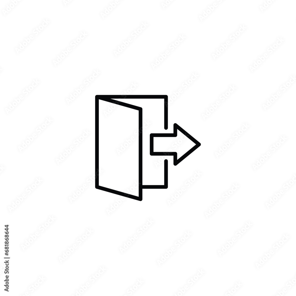 Poster logout icon, output sign, exit icon vector