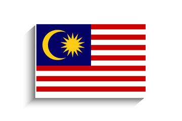 Flat Rectangle Malaysia Flag Icon
