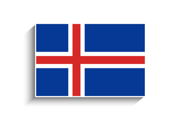 Obraz premium Flat Rectangle Iceland Flag Icon