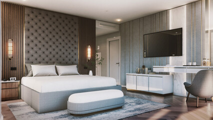 Architecture 3d rendering illustration of interior modern houses , daytime