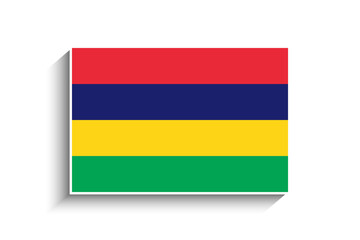 Flat Rectangle Mauritius Flag Icon