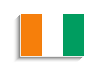 Flat Rectangle Ivory Coast Flag Icon