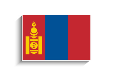 Flat Rectangle Mongolia Flag Icon