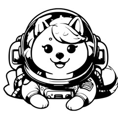 dog with boneDog wearing a space suit 
