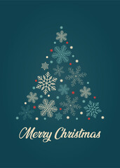vector Christmas new year card on a dark green background