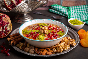 Traditional delicious Turkish dessert; Ashura (Asure)