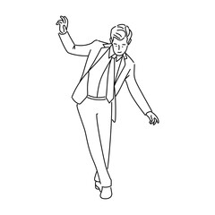 Line art businessman or professional worker man character icon vector illustration design