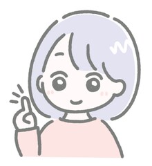 指差し　女性