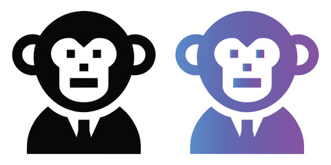 Monkey face vector icon, illustration isolated on white background