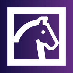 Horse face logo gradient, emblem template mascot, vector illustration