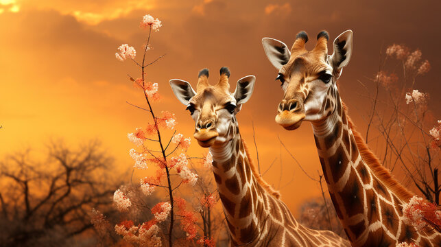 giraffe in the wild HD 8K wallpaper Stock Photographic Image 