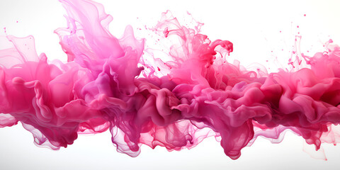 pink ink border liquid splash isolated on transparent background - obrazy, fototapety, plakaty