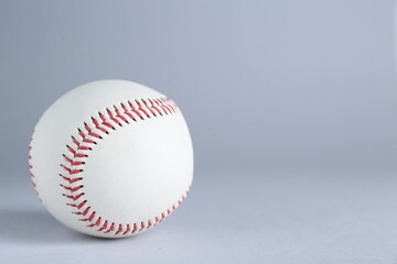 Baseball ball on white background, space for text. Sports game