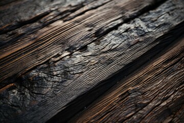 Rough textured surface of burnt wood, tilted view. Background with copy space