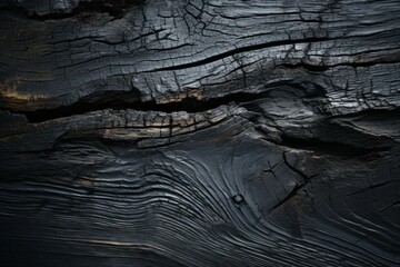 Rough textured uneven surface of burnt wood. Background with copy space