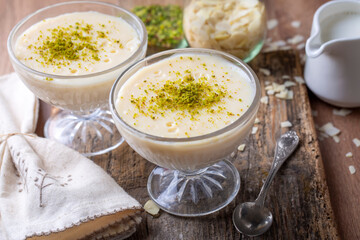 Traditional delicious Turkish Desserts; Keskul