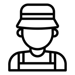 Farmer black outline icon