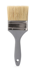 One paint brush with gray handle isolated on white