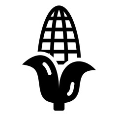 Corn black solid glyph icon