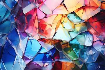 colorful broken glass background material, Generative AI