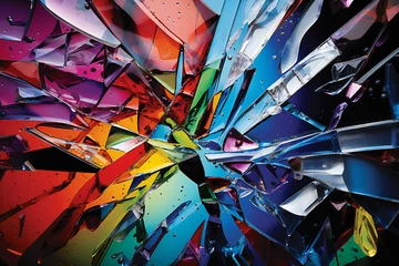 Foto op Plexiglas colorful broken glass background material, Generative AI © kore kei