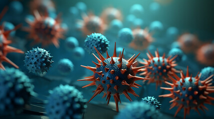 Fototapeta premium close up of a virus HD 8K wallpaper Stock Photographic Image 