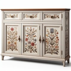 wooden cabinet isolated on white background