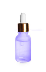 Bottle of cosmetic serum isolated on white