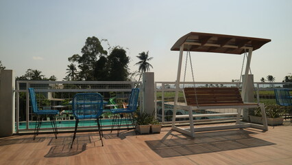 Fototapeta premium Chairs for relaxation at outdoor space