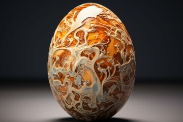 Oval-shaped Large closeup egg. Brown whole raw. Generate Ai