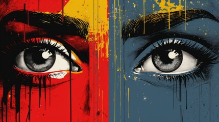 "Visionary Divides"
Intense eyes split by a bold color divide convey a powerful artistic statement.
