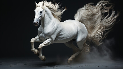 Obraz na płótnie Canvas white horse HD 8K wallpaper Stock Photographic Image 