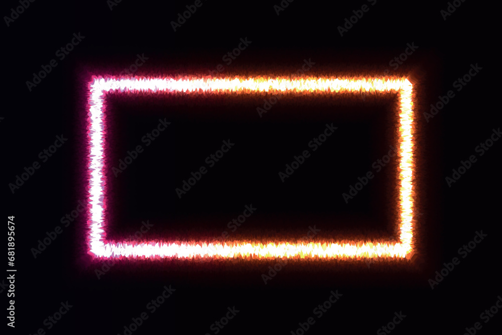 Aufkleber neon light effect geometric rectangular grid vector illustration.