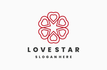 Fototapeta na wymiar Love star logo icon design template vector illustration
