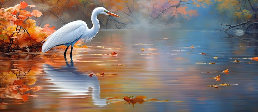 In the stunningly picturesque landscape of Country, amidst the tranquil waters of a shimmering lake, a captivating photo captures the vibrant colors of a cute bird with its graceful feathers