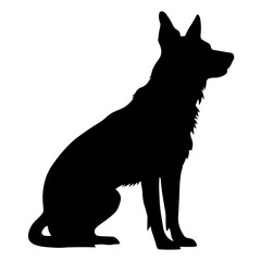 A Scary Dog Vector Silhouette isolated on a white background