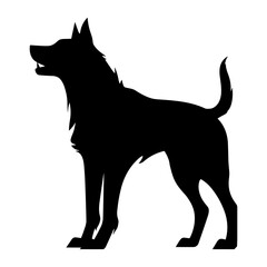 A Scary Dog Vector Silhouette isolated on a white background