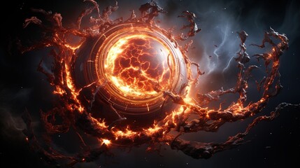 Fototapeta premium fiery explosion with alpha channel