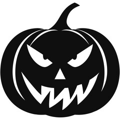 A Scary Pumpkin Vector silhouette isolated on a white background