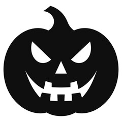 A Scary Pumpkin Vector silhouette isolated on a white background