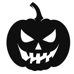 A Scary Pumpkin Vector silhouette isolated on a white background