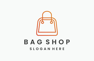 Obraz premium shop bag logo vector design icon